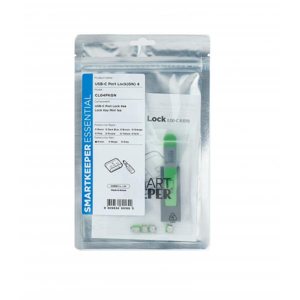Smartkeeper CL04PKGN clip sicura Bloccaporte + chiave USB tipo-C Verde Plastica 1 pz - EUROBABYLON