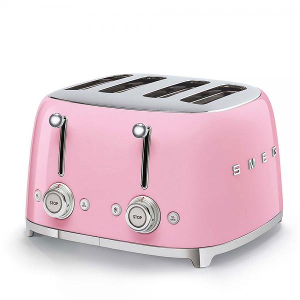 Smeg Tostapane 50's Style  Rosa LUCIDO 4x4  TSF03PKEU - EUROBABYLON