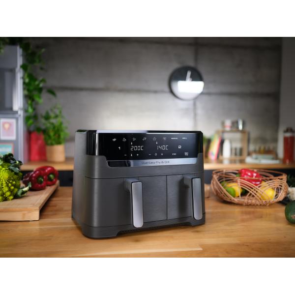 Tefal Dual Easy Fry & Grill EY905B Doppia 8,3 L Indipendente 2700 W Friggitrice ad aria calda Grigio - EUROBABYLON