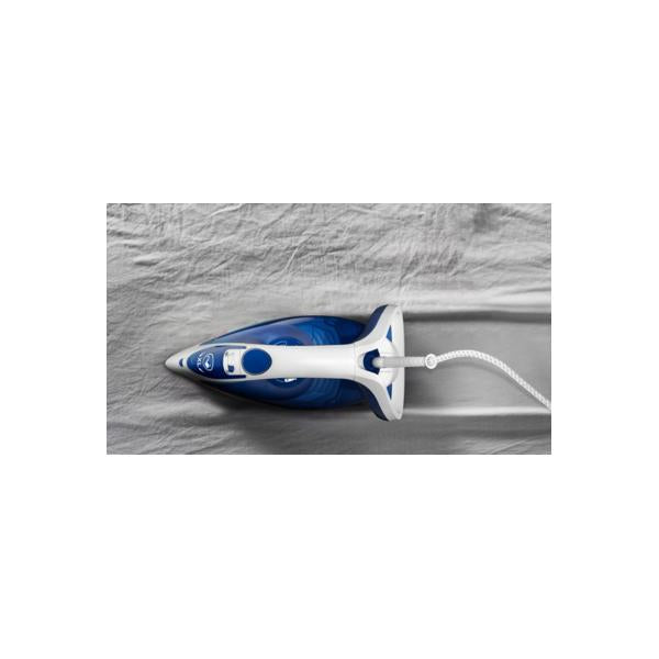 Tefal Easygliss 2 FV5736E0 ferro da stiro Ferro da stiro a secco e a vapore Durilium AirGlide soleplate 2500 W Blu, Bianco - EUROBABYLON