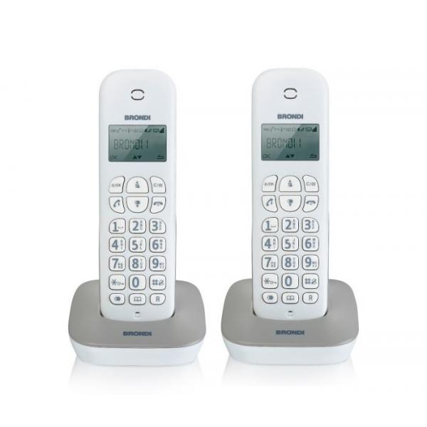 Telefono Cordless Brondi Gala Twin Bianco/Grigio - EUROBABYLON