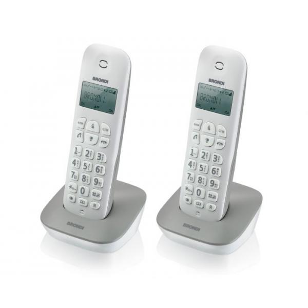 Telefono Cordless Brondi Gala Twin Bianco/Grigio - EUROBABYLON
