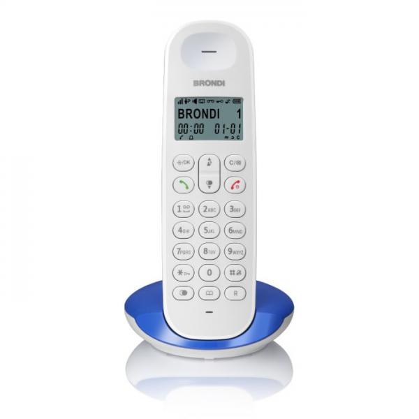 Telefono Cordless Brondi Lotus Bianco/Blu - EUROBABYLON
