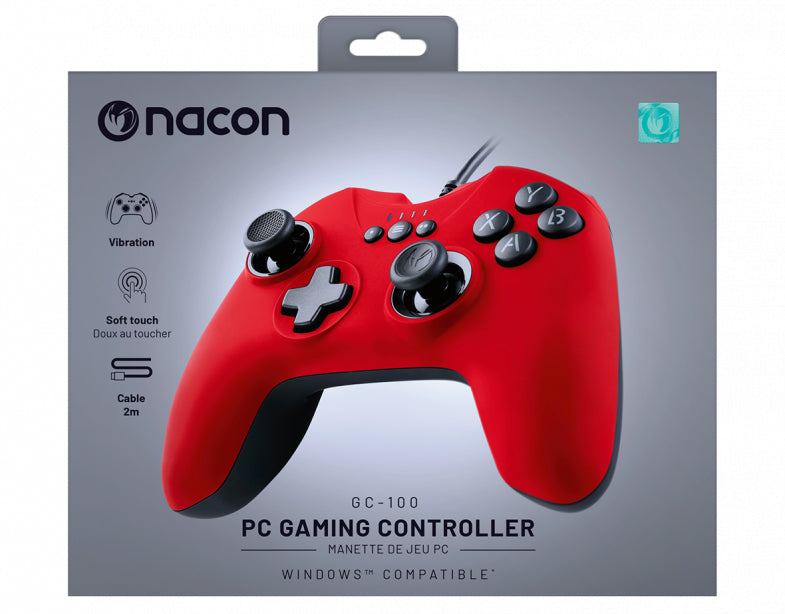 NACON GC-100XF Gamepad PC Analogico/Digitale USB Nero, Rosso - EUROBABYLON