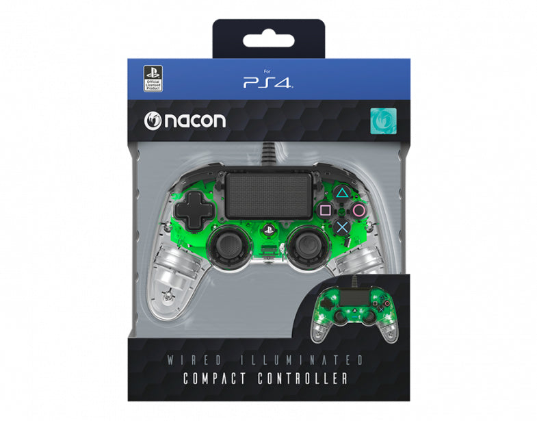 NACON PS4OFCPADCLGREEN periferica di gioco Gamepad PlayStation 4 Analogico/Digitale Verde, Trasparente