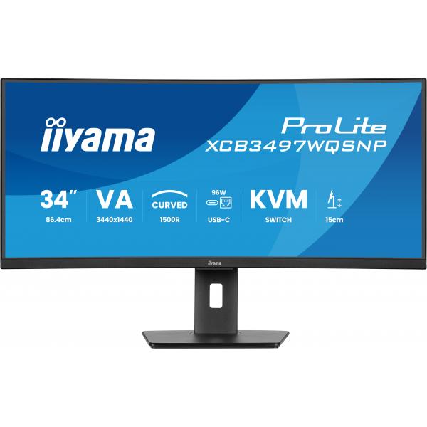 iiyama ProLite XCB3497WQSNP-B1 Monitor PC 86,4 cm (34") 3440 x 1440 Pixel UltraWide Quad HD LED Nero - EUROBABYLON