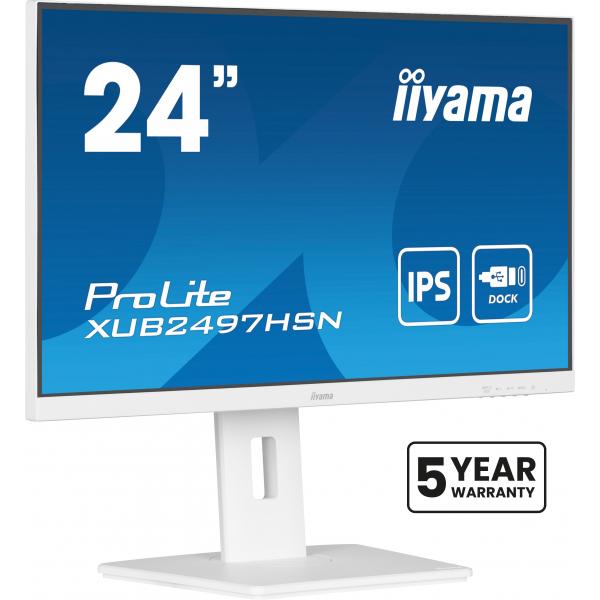 iiyama ProLite XUB2497HSN-W1 Monitor PC 60,5 cm (23.8") 1920 x 1080 Pixel Full HD LED Bianco - EUROBABYLON