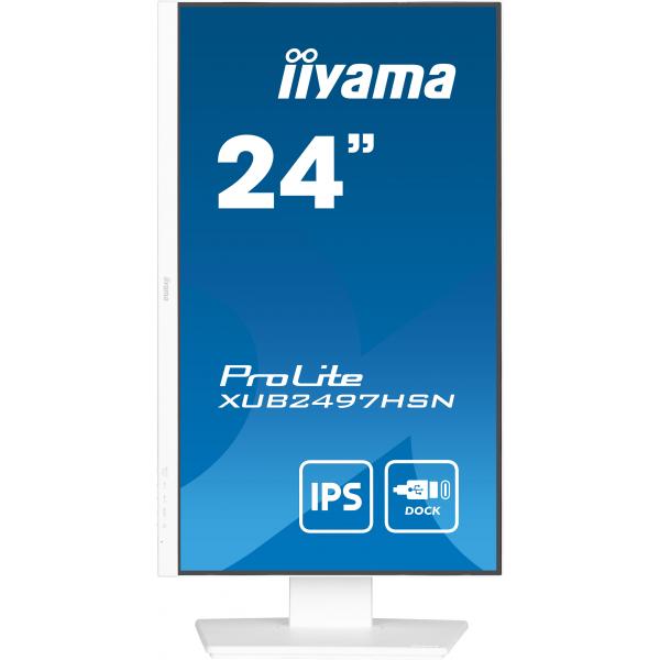 iiyama ProLite XUB2497HSN-W1 Monitor PC 60,5 cm (23.8") 1920 x 1080 Pixel Full HD LED Bianco - EUROBABYLON