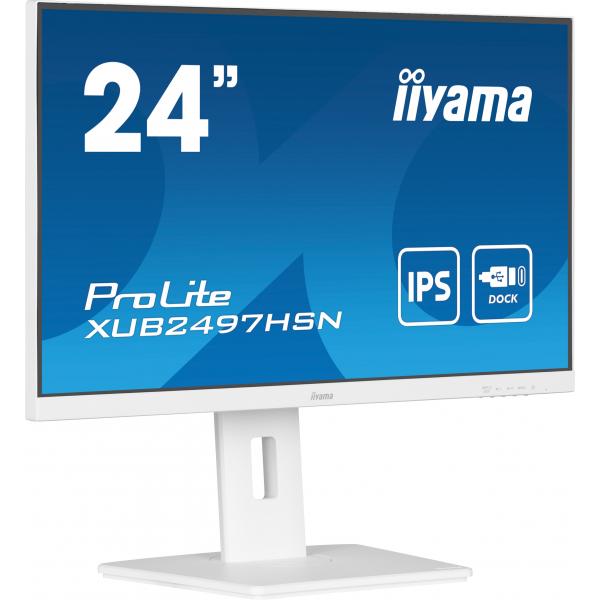 iiyama ProLite XUB2497HSN-W1 Monitor PC 60,5 cm (23.8") 1920 x 1080 Pixel Full HD LED Bianco - EUROBABYLON