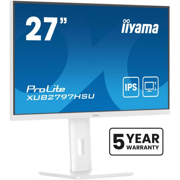 iiyama ProLite XUB2797HSU-W2 Monitor PC 68,6 cm (27") 1920 x 1080 Pixel Full HD LED Bianco - EUROBABYLON