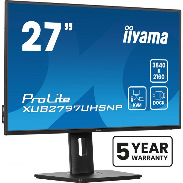 iiyama ProLite XUB2797UHSNP-B1 Monitor PC 68,6 cm (27") 3840 x 2160 Pixel 4K Ultra HD LED Nero - EUROBABYLON