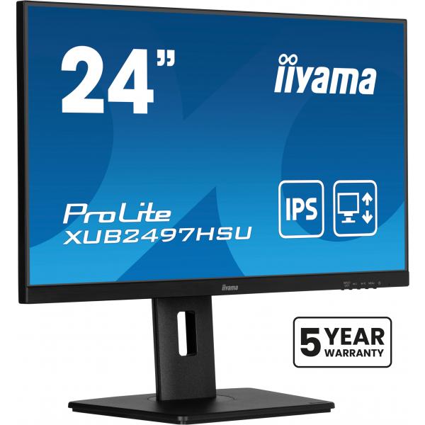 iiyama XUB2497HSU-B2 Monitor PC 60,5 cm (23.8") 1920 x 1080 Pixel Full HD LED Nero - EUROBABYLON